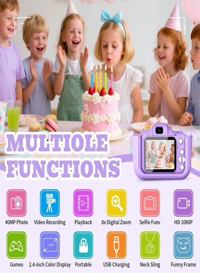 DITUPAN Kids Camera for Girls Boys Christmas Birthday Festival Gift for Kids,Digital Camera for Toddlers Toys for 3 4 5 6 7 8 9 10 11 12 Year Old - Image 3